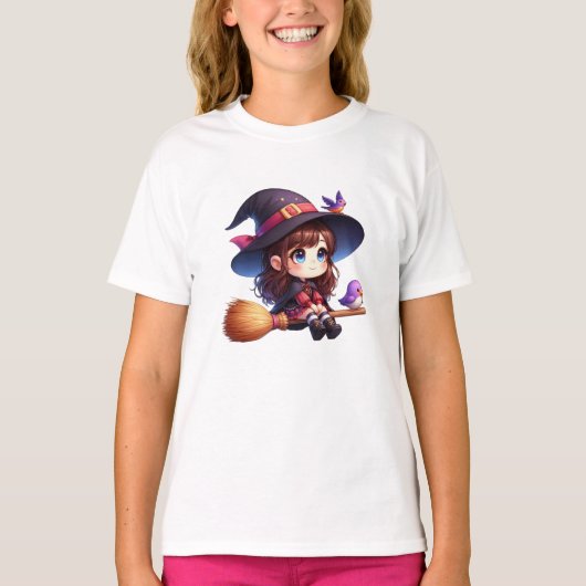 かわいい魔女2羽ハロウィーン Tシャツ (正面)