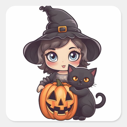 かわいい魔女 スクエアシール (正面)