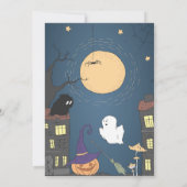 かわいい魔女 | ハロウィン 誕生日パーティー招待状 (裏面)