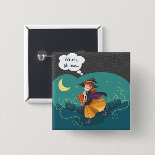 かわいい魔女 缶バッジ (正面&裏面)