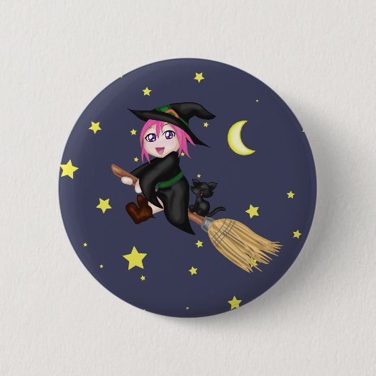 かわいい魔女 缶バッジ (正面)