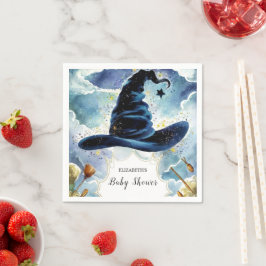 かわいい魔法のウィザードハットベイビーシャワー スタンダードカクテルナプキン