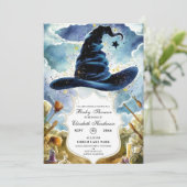 かわいい魔法のウィザードハットベイビーシャワー 招待状 (スタンド正面)