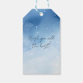 かわいい魔法のウィザード黒猫の水の色のクリスマス ギフトタグ (裏面)