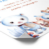 かわいい魔法のウッドランド動物誕生統計ボーイベビー ポスター (角)