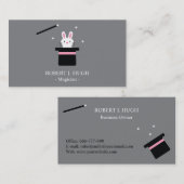 かわいい魔法のバニーの帽子および細い棒 名刺 (正面/裏面)