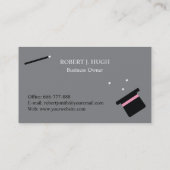 かわいい魔法のバニーの帽子および細い棒 名刺 (裏面)