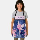 かわいい魔法のファンタジーピンクの3妖精お洒落女 エプロン (インサイチュ)