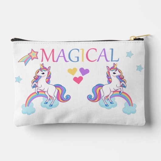 かわいい魔法のユニコーンとレインボースモール アクセサリーポーチ (裏面)