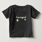 かわいい魔法のユニコーンのカスタマイズ可能な名前 ベビーTシャツ (裏面)
