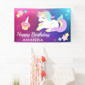 かわいい魔法のユニコーンの誕生会 横断幕 (インサイチュ)