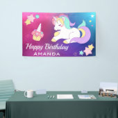 かわいい魔法のユニコーンの誕生会 横断幕 (トレードショー)