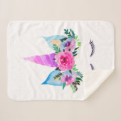 かわいい魔法のユニコーンの顔 シェルパブランケット (正面(横))