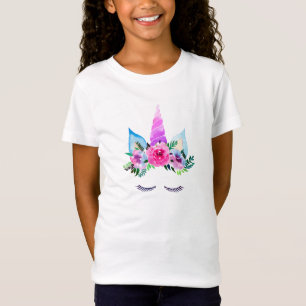 かわいい魔法のユニコーンの顔 Tシャツ