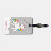 かわいい魔法のユニコーンを追加パーソナライズされた ラゲッジタグ (裏面横)