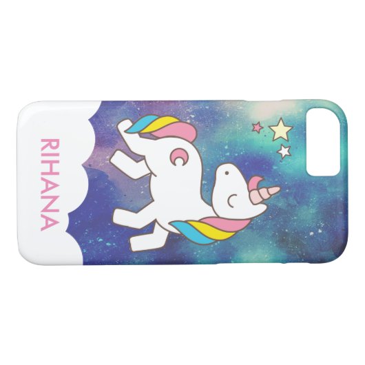 かわいい魔法のユニコーンを追加パーソナライズされた Case-Mate iPhoneケース (裏面(横))