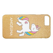 かわいい魔法のユニコーンを追加パーソナライズされた Case-Mate iPhoneケース (裏面(横))