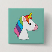 かわいい魔法のユニコーンカラフルヘア 缶バッジ (正面)