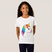 かわいい魔法のユニコーンカラフルヘア Tシャツ (正面フル)