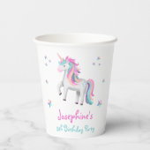 かわいい魔法のユニコーンキッズ誕生日 紙コップ (裏面)