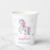 かわいい魔法のユニコーンキッズ誕生日 紙コップ (正面)