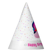 かわいい魔法のユニコーンスターズガールネーム誕生日 パーティーハット (左)