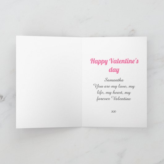 かわいい魔法のユニコーンバレンタインデーのカード シーズンカード (内部)