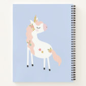 かわいい魔法のユニコーンパステルピンクパープル金ゴールド名 ノートブック (裏面)