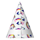 かわいい魔法のユニコーンパターンガールネーム誕生日 パーティーハット (裏面)