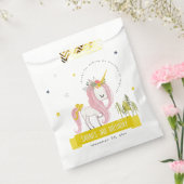 かわいい魔法のユニコーンピンクイエロー子供の誕生日 フェイバーバッグ (封をした状態)