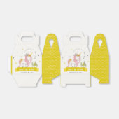 かわいい魔法のユニコーンピンクイエロー子供の誕生日 フェイバーボックス (折り畳みなし)