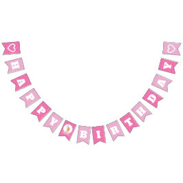 かわいい魔法のユニコーンホットピンクガールハッピーバースデー バンティングフラッグ