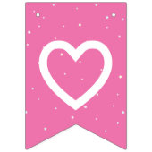 かわいい魔法のユニコーンホットピンクガールハッピーバースデー バンティングフラッグ (第1の旗)