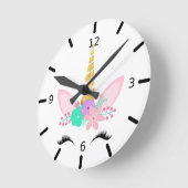 かわいい魔法のユニコーンラウンドクロック ラウンド壁時計 (傾斜)
