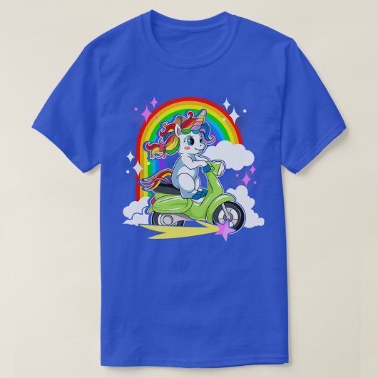 かわいい魔法のユニコーン乗りスクーター Tシャツ (デザイン正面)