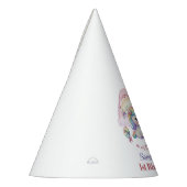 かわいい魔法のユニコーン女の子の最初の誕生日レインボー パーティーハット (左)