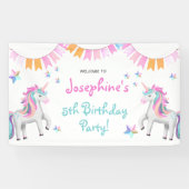 かわいい魔法のユニコーン子供の誕生日パーティーへようこそ 横断幕 (横)