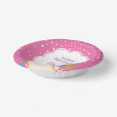 かわいい魔法のユニコーン熱いピンクの女の子の誕生日パーティー ペーパーボウル (傾斜あり)