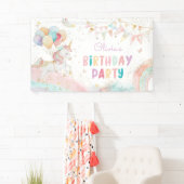 かわいい魔法のユニコーン虹の誕生日パーティー 横断幕 (インサイチュ)