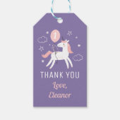 かわいい魔法のユニコーン誕生日ありがとう ギフトタグ (正面)