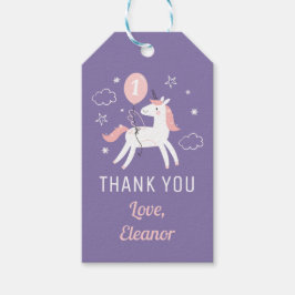 かわいい魔法のユニコーン誕生日ありがとう ギフトタグ