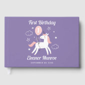 かわいい魔法のユニコーン誕生日パーティーゲストブック ゲストブック (正面)