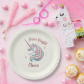 かわいい魔法のユニコーン輝き ペーパープレート (パーティー)