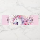 かわいい魔法のユニコーン ペットボトルラベル (シングルラベル)