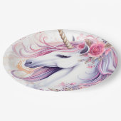かわいい魔法のユニコーン ペーパープレート (アングル)