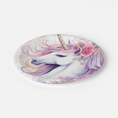 かわいい魔法のユニコーン ペーパープレート (アングル)