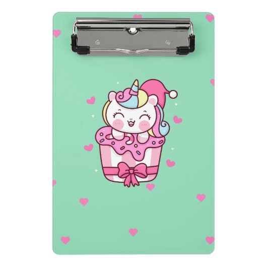 かわいい魔法のユニコーン ミニクリップボード (正面)