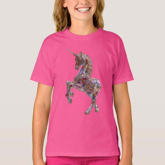 かわいい魔法のユニコーンTシャツ キッズ ユニコーン Tシャツ (正面)