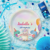 かわいい魔法のレインボーディノユニコーンバースデーパーティー ペーパープレート (パーティー)