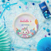 かわいい魔法のレインボーディノユニコーンバースデーパーティー ペーパープレート (パーティー)